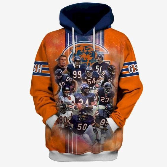 Chicago Bears Hall Of Famers Brown 12 Unisex 3D Hoodie Gift For Fans