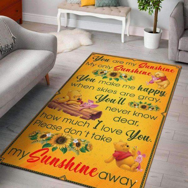 You Are My Sunshine Pooh And Piglet Home Decor Rectangle Area Rug 15