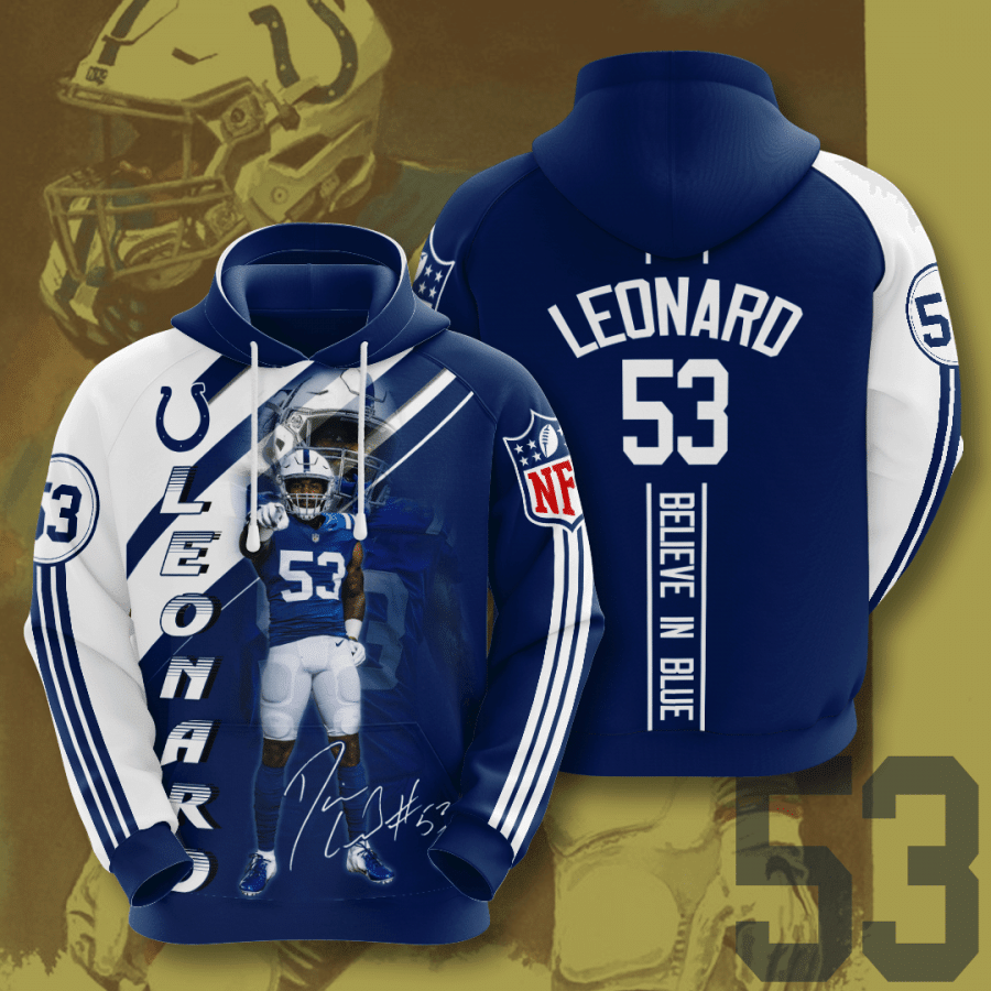 Indianapolis Colts Darius Leonard 53 Unisex 3D Hoodie Gift For Fans