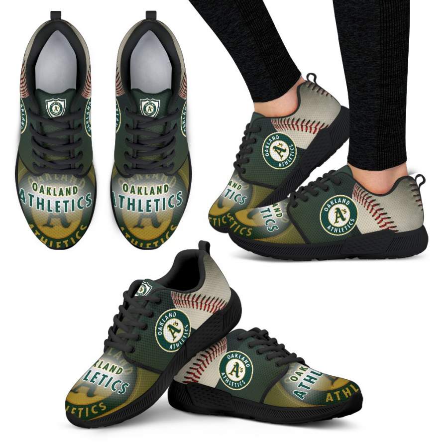 Awesome Oakland Athletics Running Sneakers For Baseball Fan