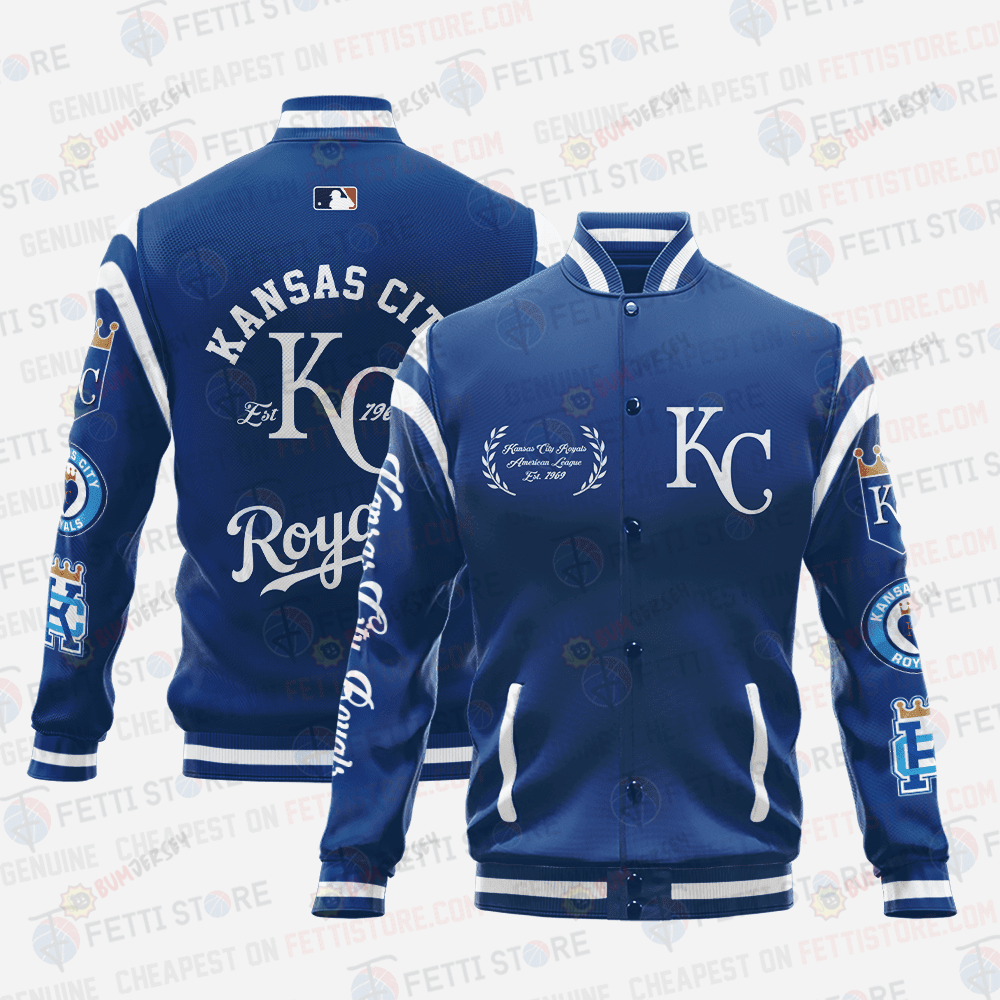 Kansas City Royal Major League Baseball Aop Varsity Jacket Sh1 V1