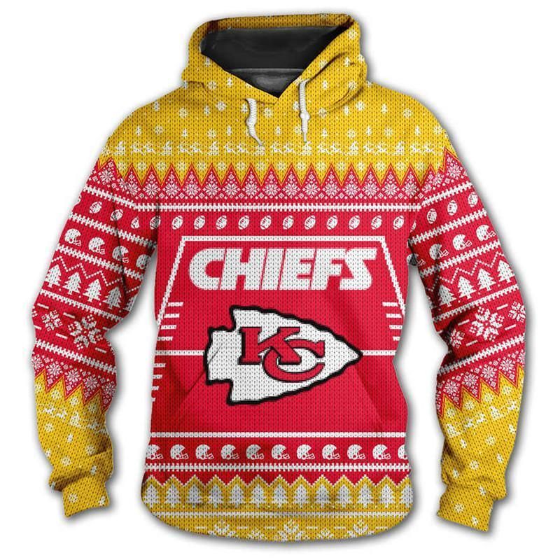 Kansas City Chiefs 3D Hoodie Christmas Edition