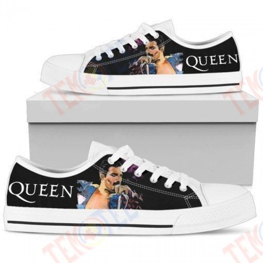 Mens Womens Freddie Mercury Queen Low Top Shoes Custom Print Footwear Converse Sneakers TMT587