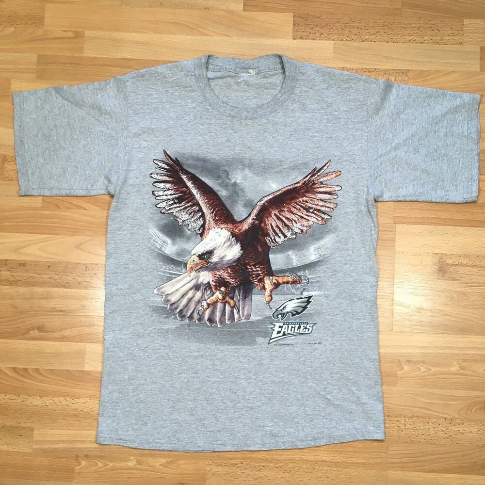 Vintage 00S Philadelphia Eagles T Shirt Lightning 2001 Big Logo Tee