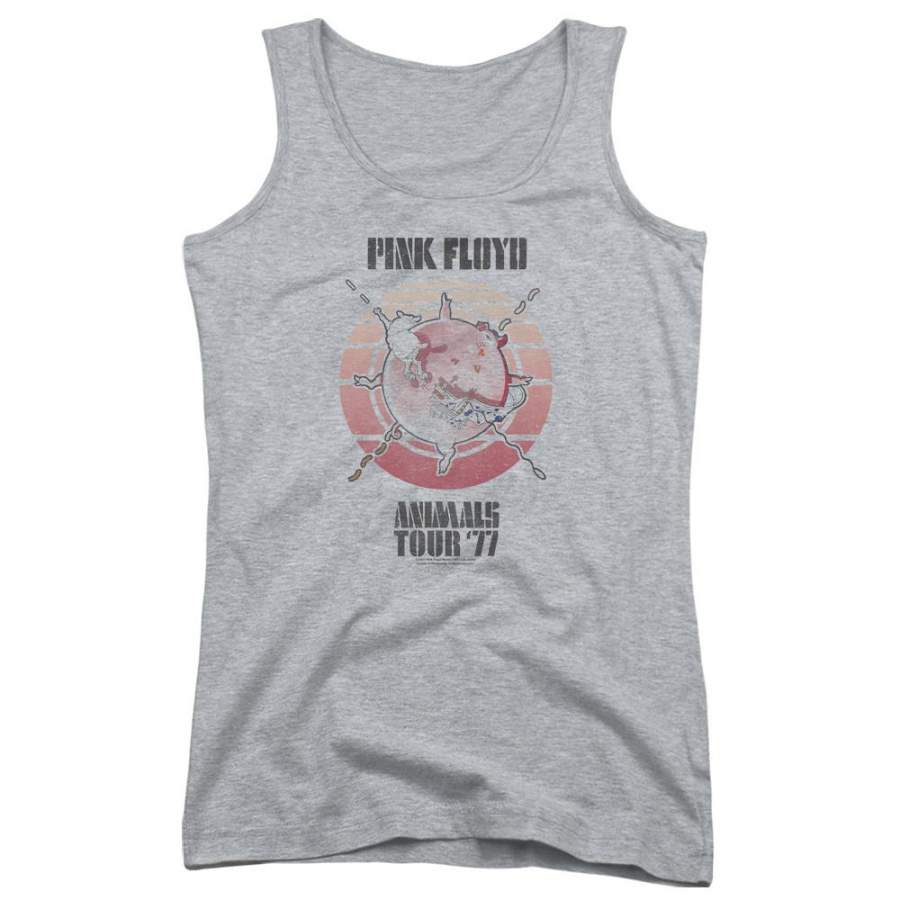 Pink Floyd Animals Tour 77 Womens Tank Top Shirt Athletic Heather