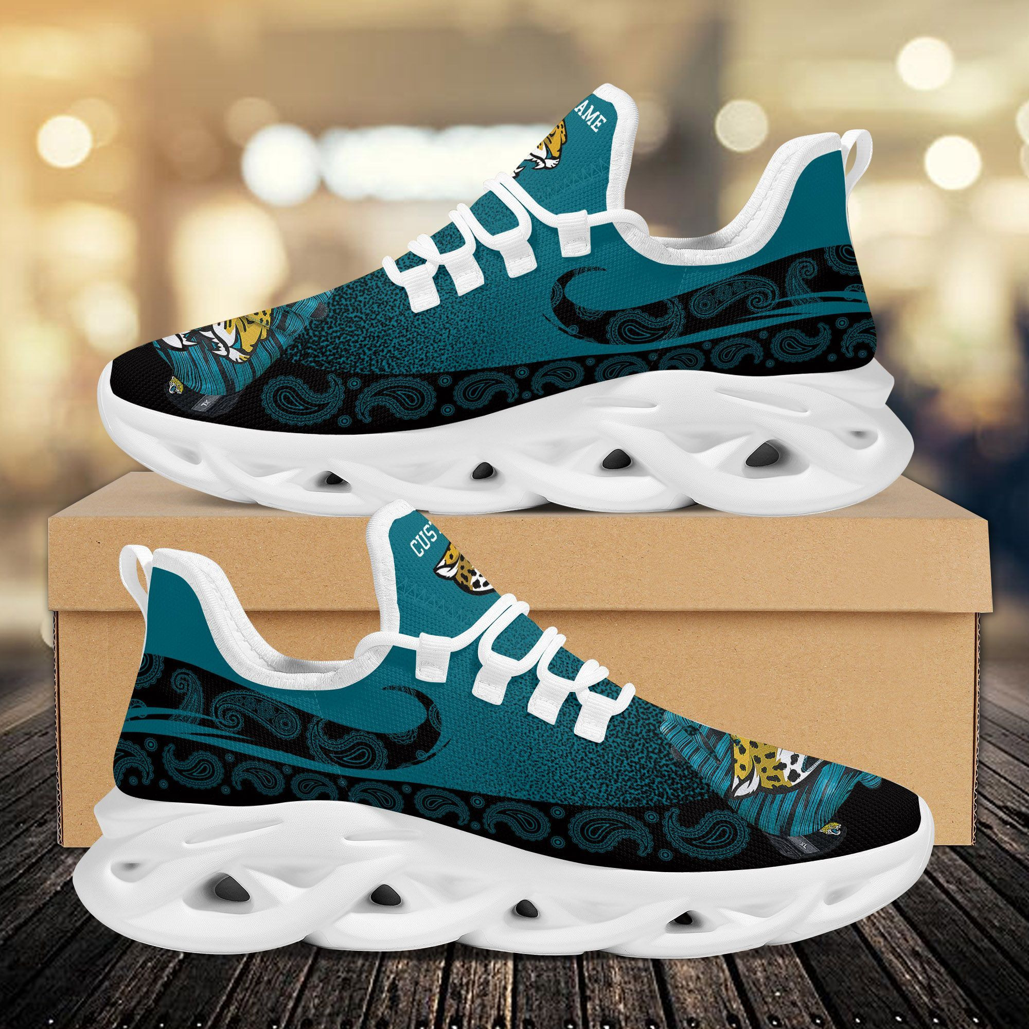 Jacksonville Jaguars Custom Name Sport Max Soul Sneaker Shoes For Fans