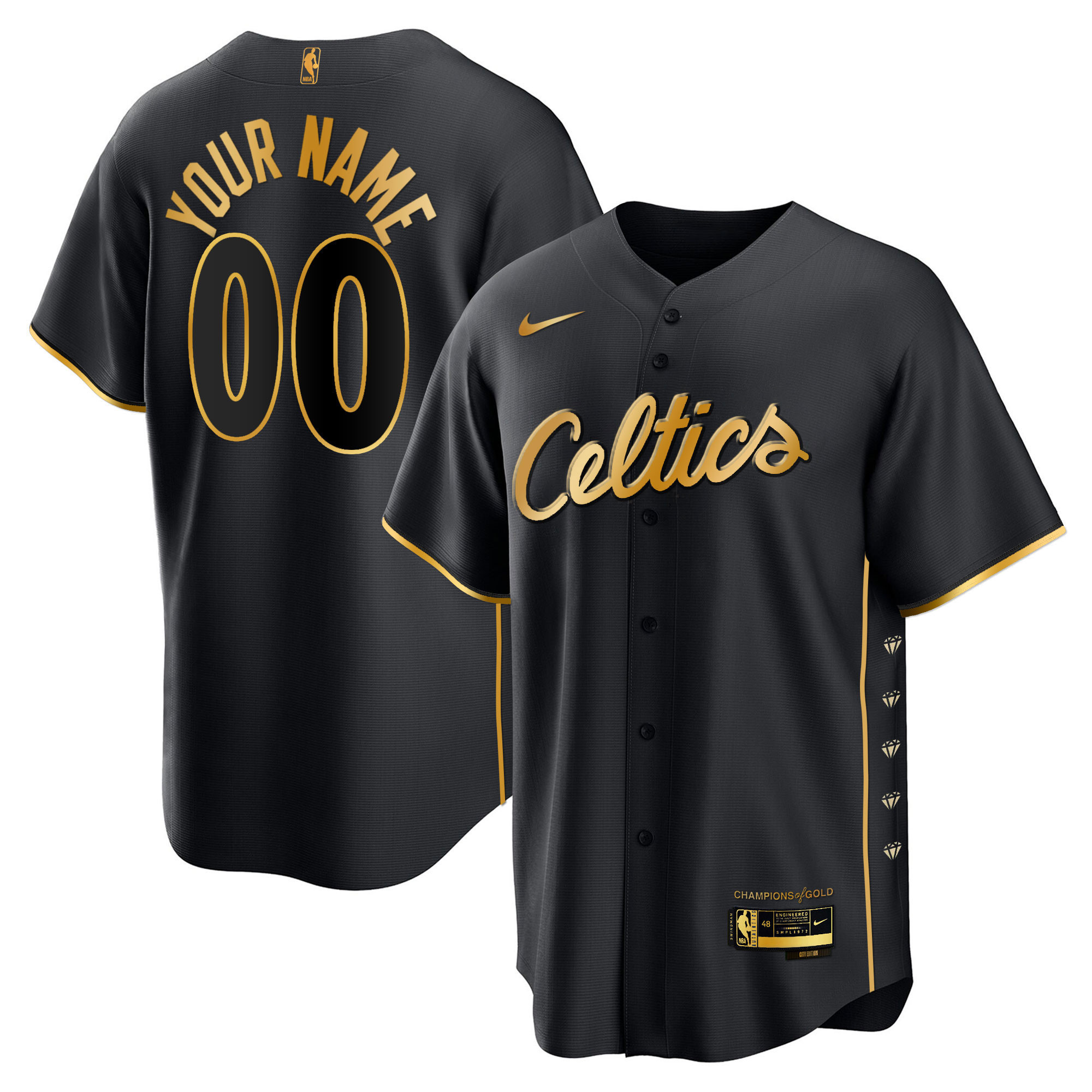 Boston Celtics Baseball Custom Jersey – All Stitched