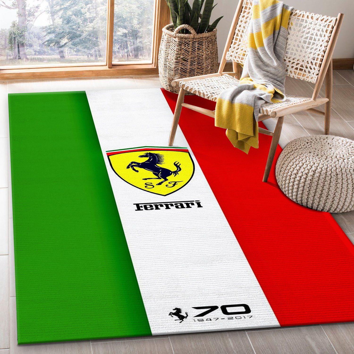 Ferrari Area Rug Living Room Christmas Gift US Decor