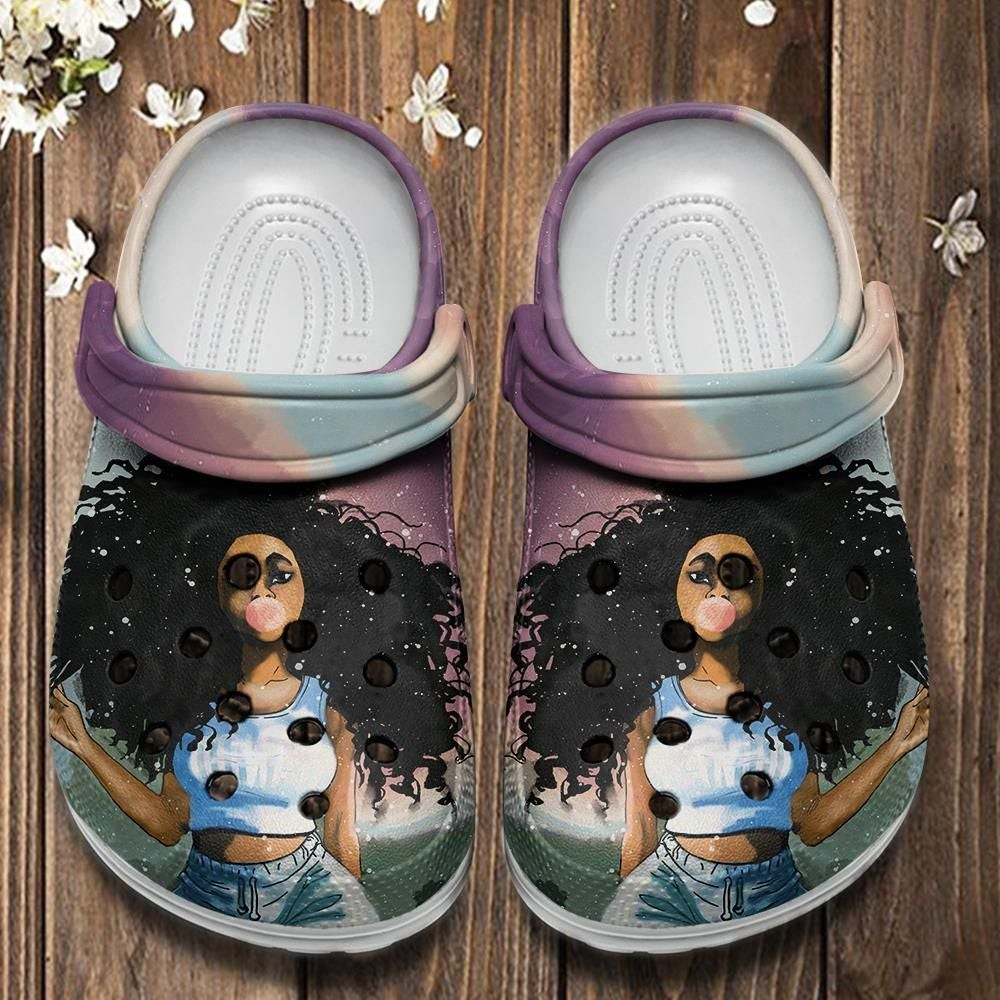 Pretty Teenage Black Girl Custom Crocs Shoes Clogs Birthday Gift For Women Girl