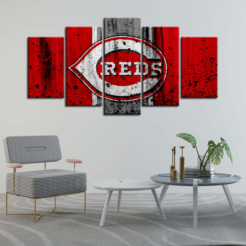 Cincinnati Reds Rough Look Wall Canvas Store