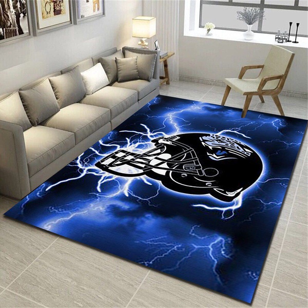 Jacksonville Jaguars Area Rug, Football Team Living Room Carpet, Fan Cave Floor Mat