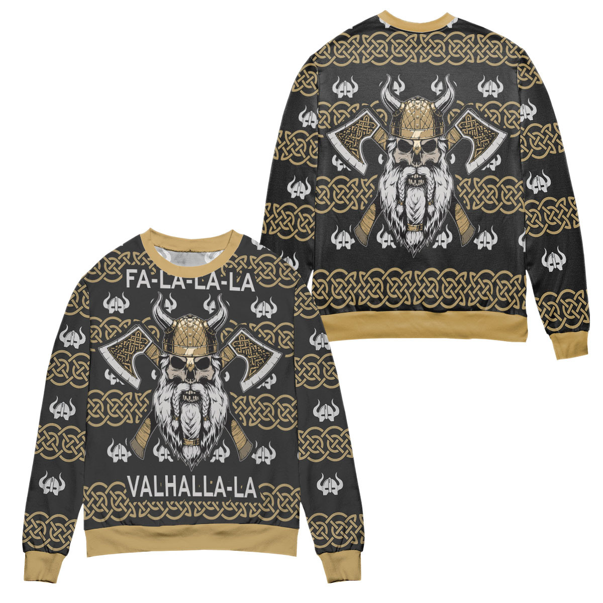 Fa-La-La-La Valhalla-La Viking God Ugly Christmas Sweater – All Over Print 3D Sweater