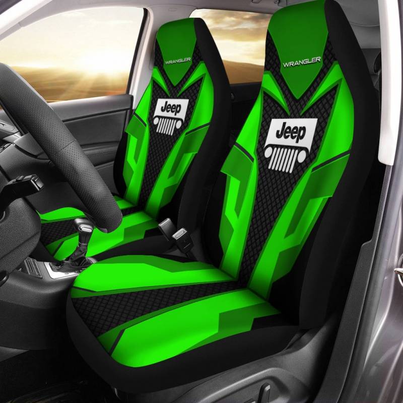 Jeep WrangLer TNC Car Seat Cover (Set of 2) Ver 3 (Green)