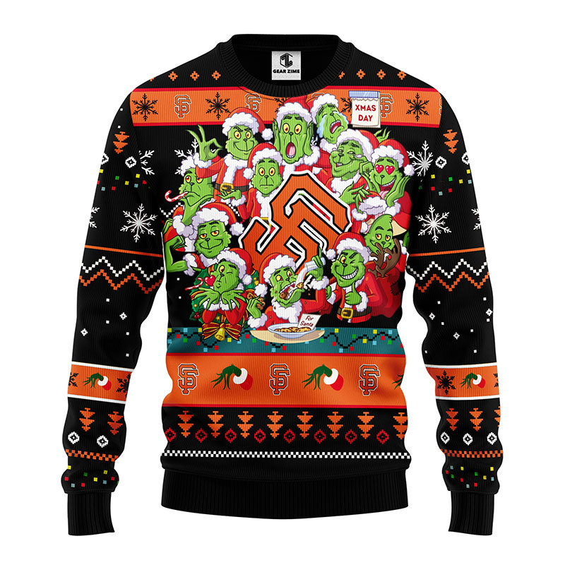 San Francisco Giants 12 Grinch Xmas Day Christmas Ugly Sweater