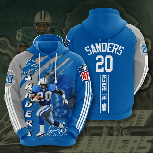 Detroit Lions Barry Sanders 48 Unisex 3D Hoodie Gift For Fans