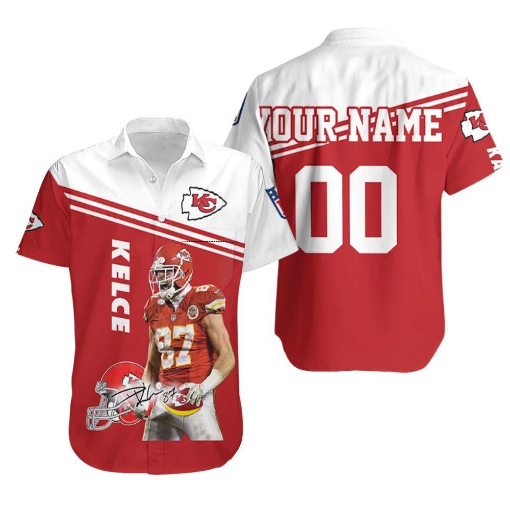 Beach Shirt Travis Kelce Kansas City Chiefs 3D Personalized Hawaiian Shirt