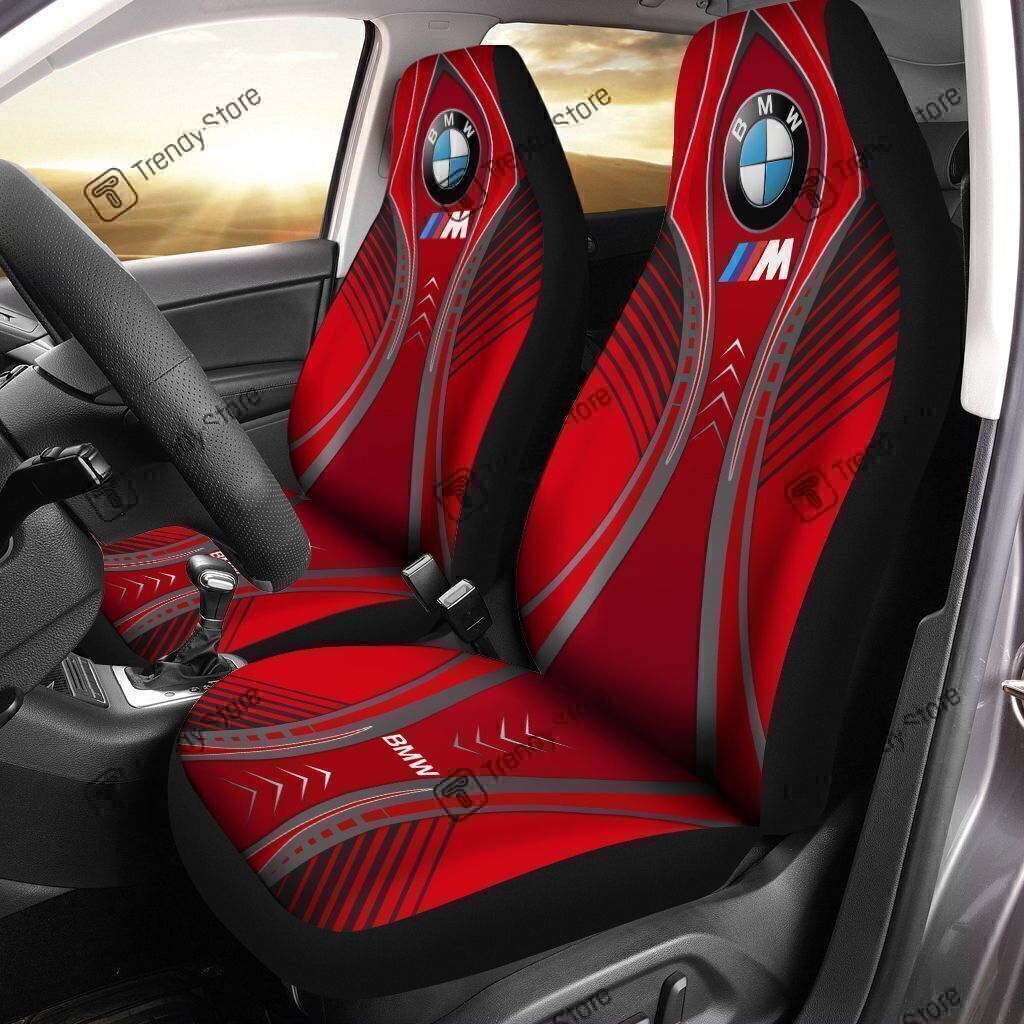 BMW CAR SEAT COVER (SET OF 2) VER 2 (RED)