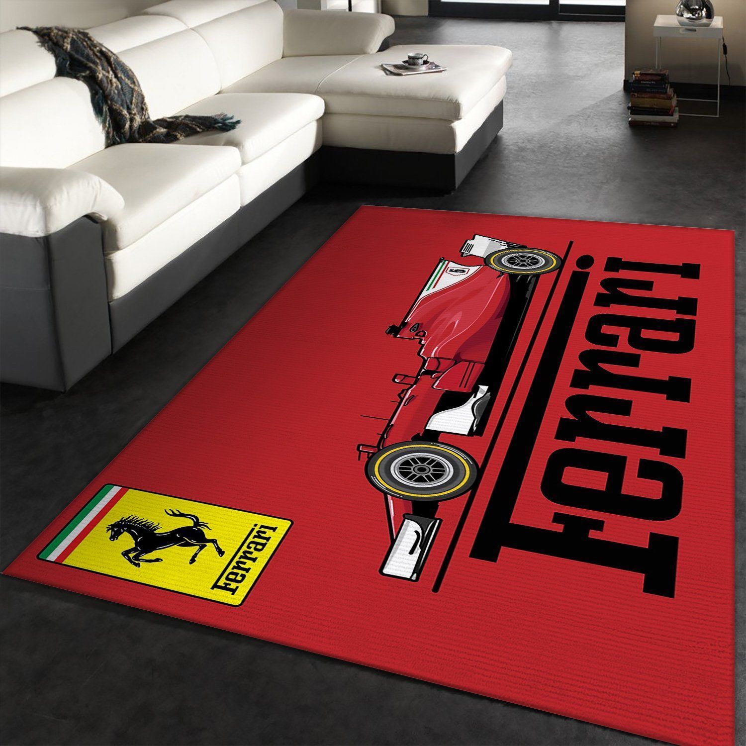 Ferrari Logo SuperCars Area Rugs Living Room Carpet Local Brands Floor Decor The US Decor