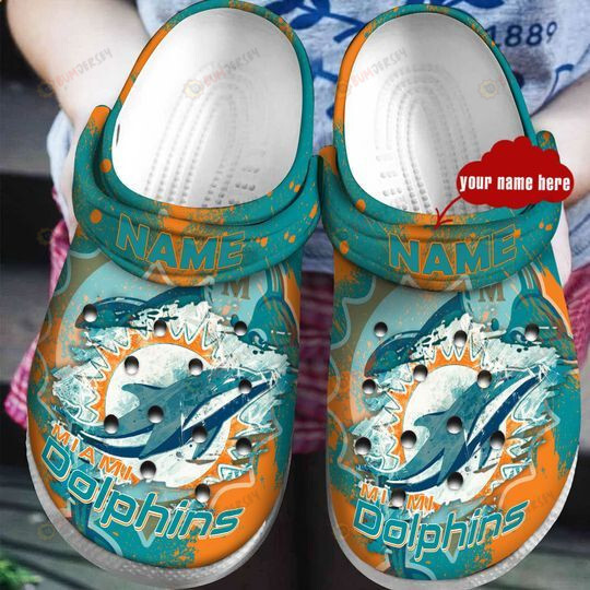 Miami Dolphins Custom Name Crocs Crocband Clog Comfortable Water Shoes – Aop Clog