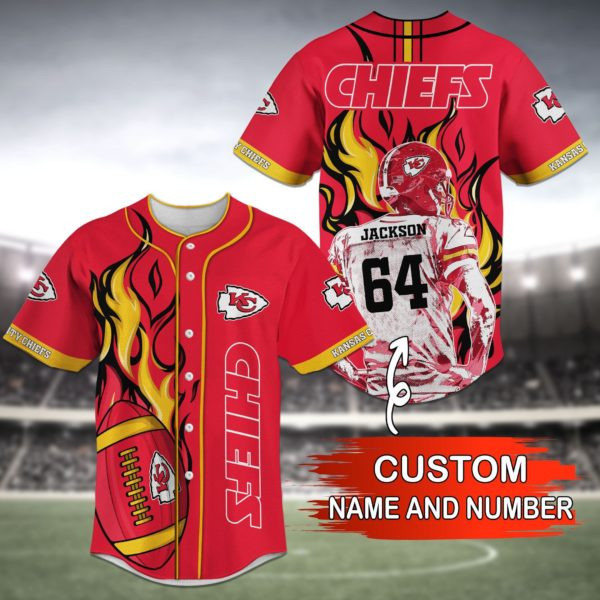 Kansas City Chiefs Personalized Baseball Jersey Bg41