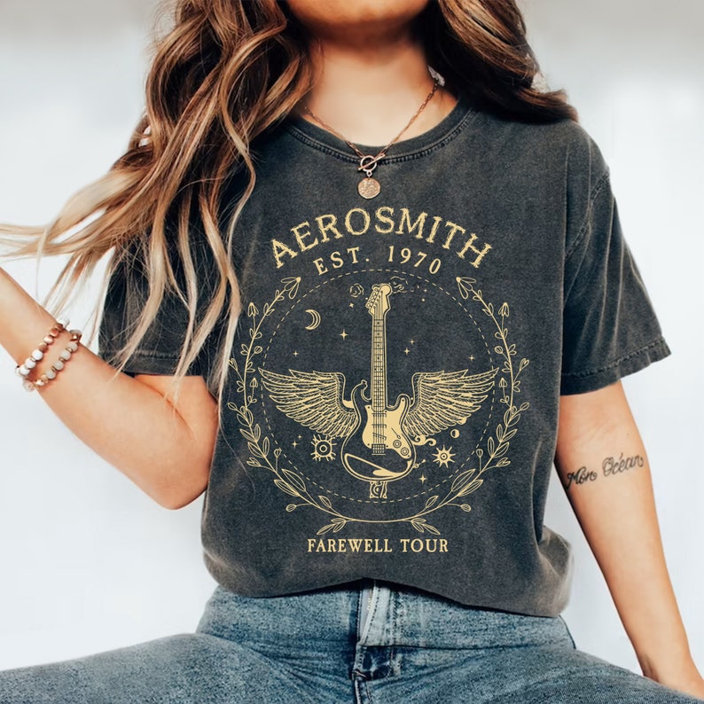 Comfort Colors®Aerosmith Farewell Tour Shirt, Hard Rock Shirt, Rock And Roll Band Shirt, Heavy Metal Shirt, Aerosmith Concert Tour Shirt