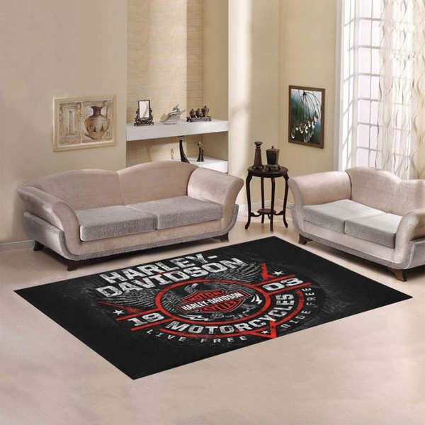 Harley Davidson Motorcycles Area Rug, Living Room Carpet, Home Floor Decor HD4