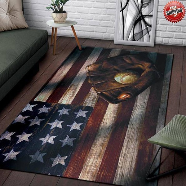 Baseball On Vintage American Flag De …
