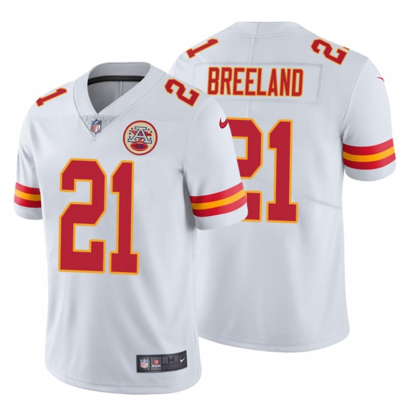 Men’S Bashaud Breeland #21 Kansas City Chiefs Vapor Untouchable Limited White Jersey – All Stitched, Embroidery