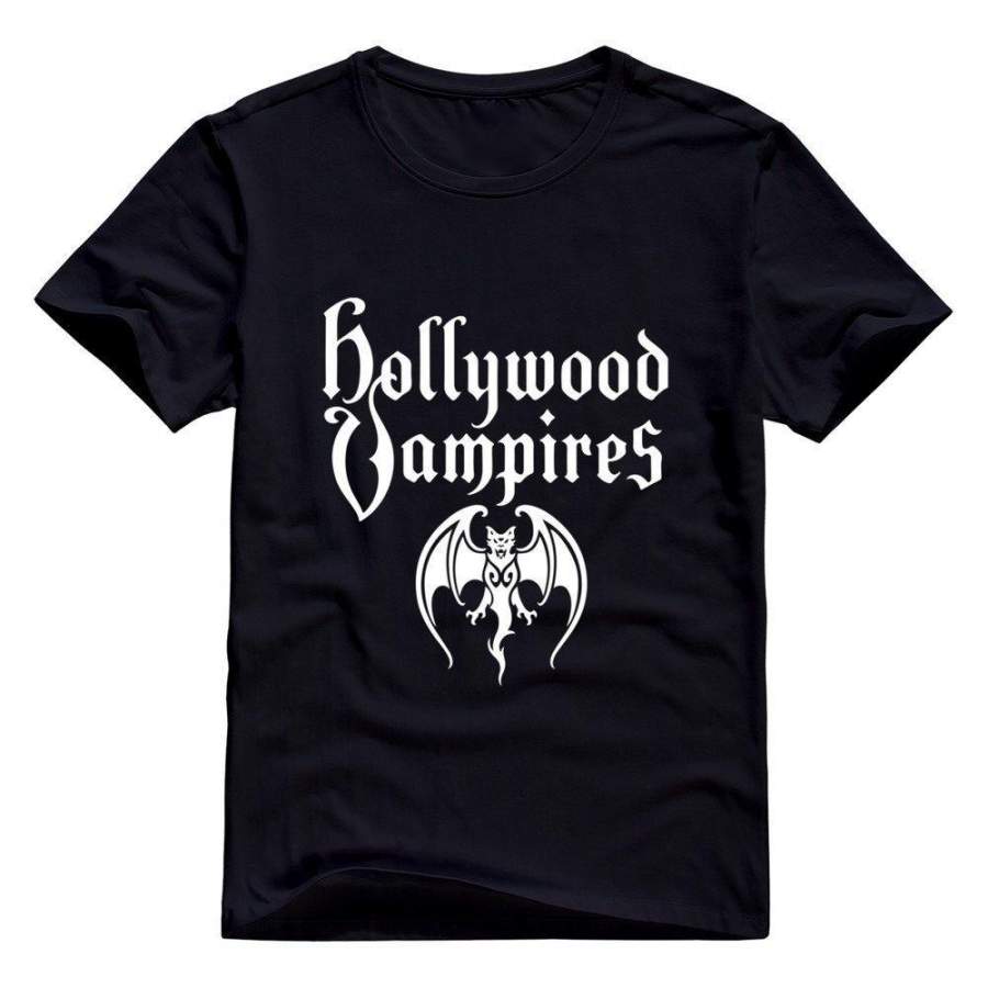 100% Cotton Hollywood Vampires Mens T Shirt Short Sleeve Men Fashion Tee