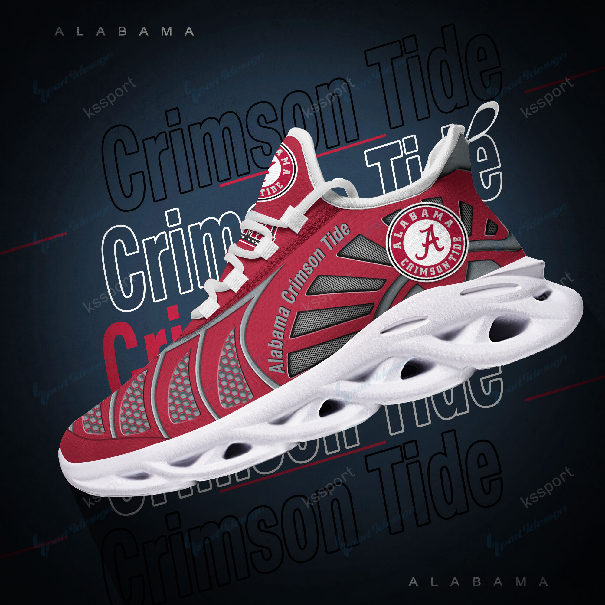 Alabama Crimson Tide Yezy Running Sneakers Bb19