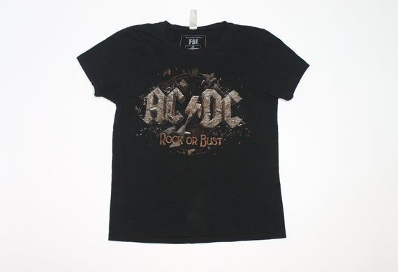 2000S Acdc Women S Shirt Rock Or Bust Australian Rock Band Shirt Hard Rock Blues Rock Rock And Roll Ladies Shirt