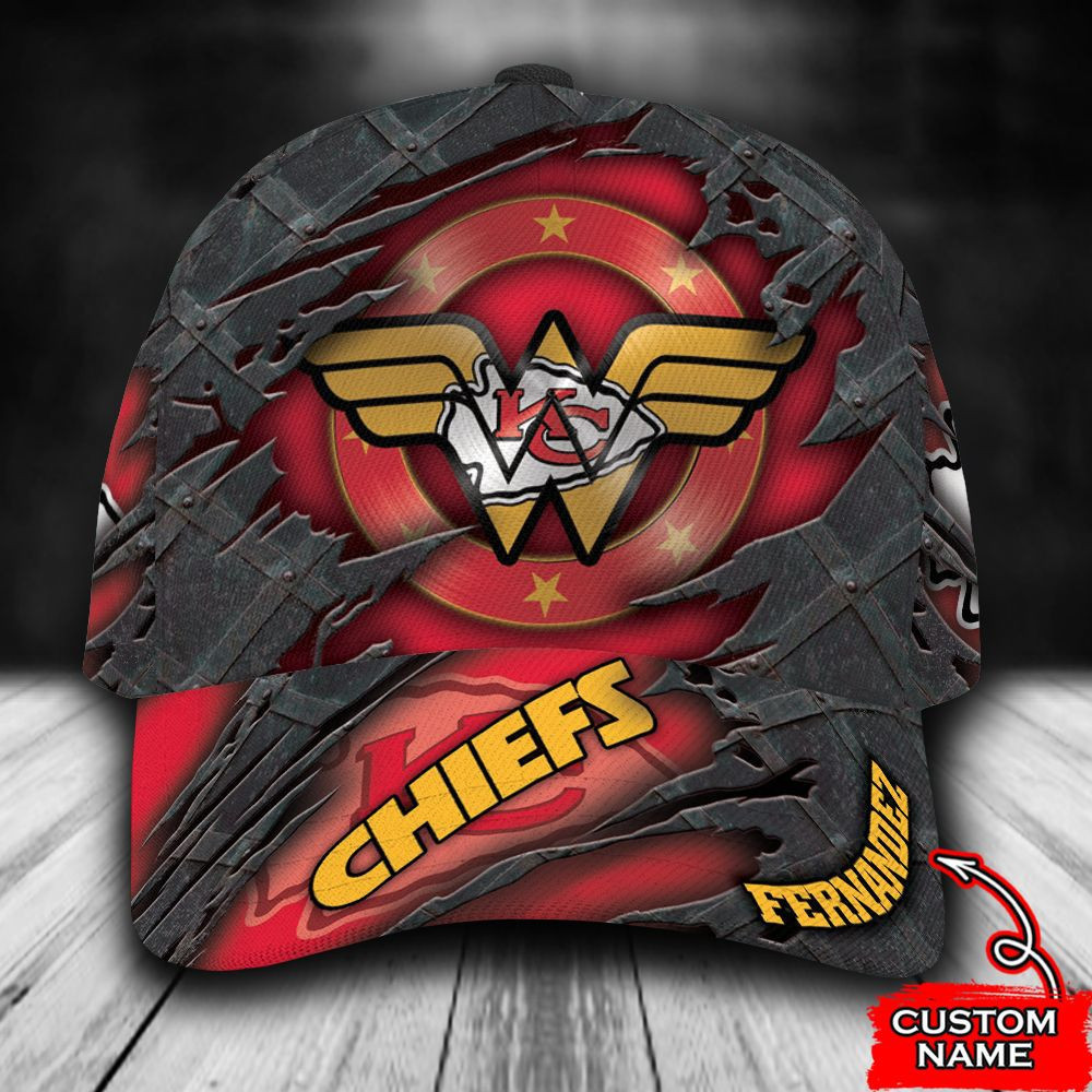 Personalized Kansas City Chiefs Wonder Woman Logo All Over Print 3D Baseball Cap – Red