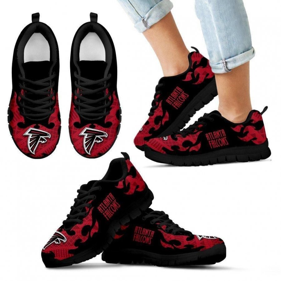 Tribal Flames Pattern Atlanta Falcons Sneakers #315