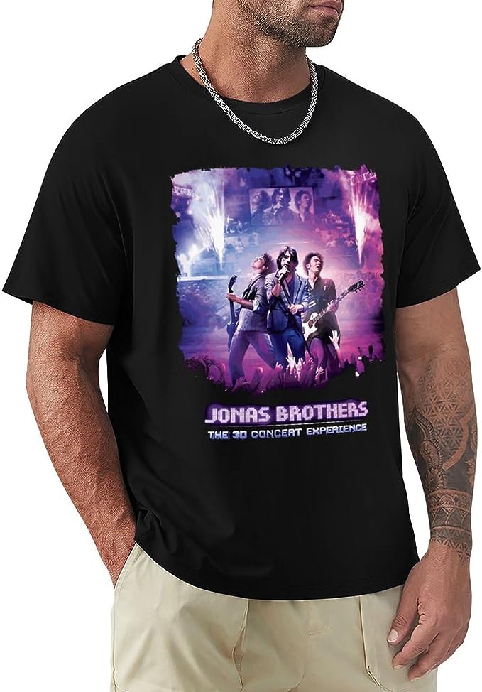 T Shirt Men Short Sleeve Round Neck Fashion Cotton Tee, Jonas Brothers Shirt