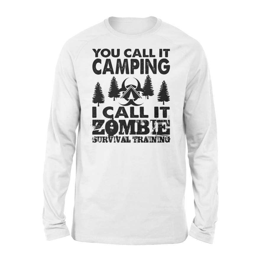 Zombie Survival Training Camping Halloween Camper Halloween Long Sleeve T shirt