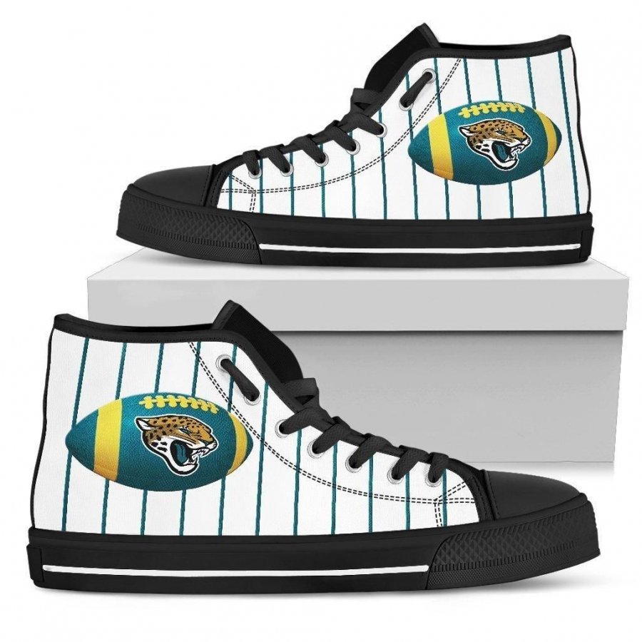 Straight Line With Deep Circle Jacksonville Jaguars High Top Shoes #559