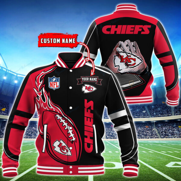 Kansas City Chiefs Personalized Baseball Jacket Bg16