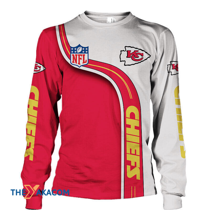 Kansas City Chiefs Two Tone Split For Fan Gift Sweatshirt Long Sleeve Crewneck Casual Pullover Top