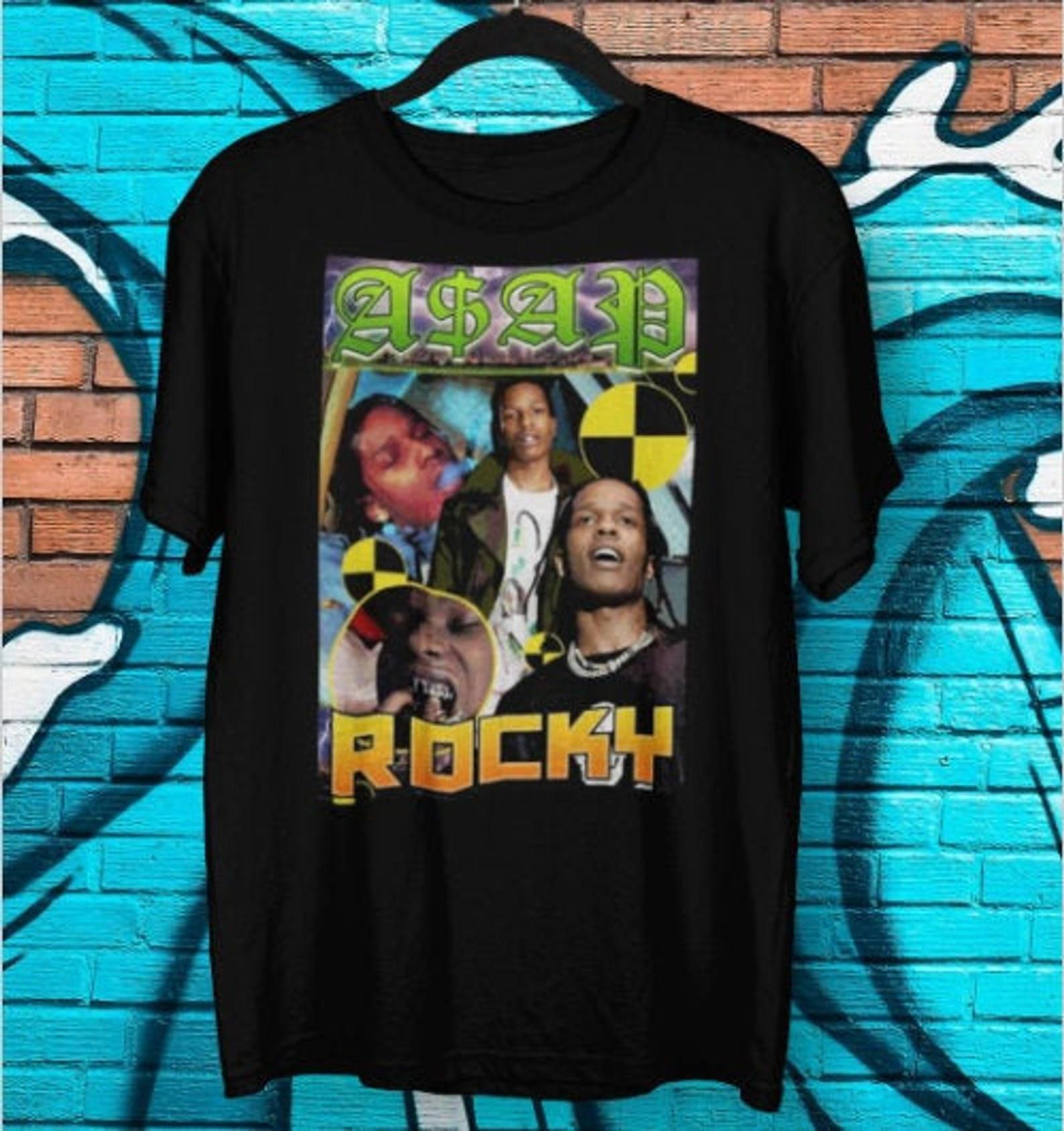 Asap Rocky Shirt Bootleg Rap Tee Black Vintage Style T-shirt