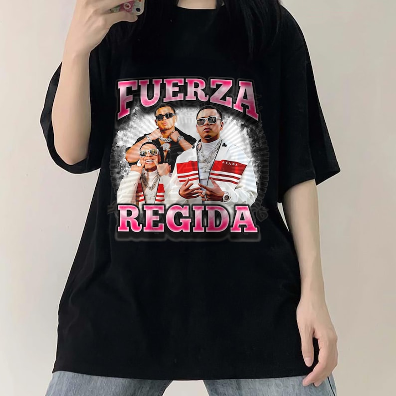 Fuerza Regida Vintage Look T-Shirt Playera Regional Mexicano Tshirt, Furerza Regida Tshirt, Mexican Corridos