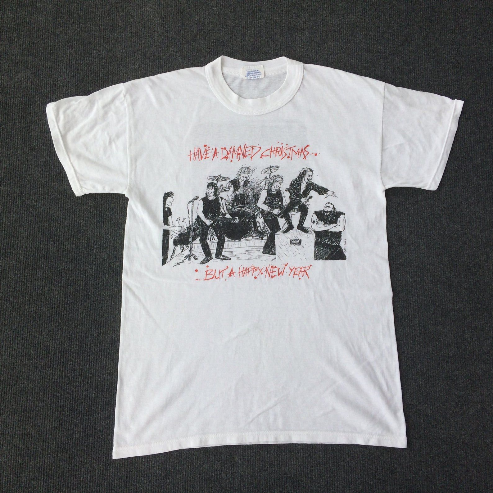 Vintage The Damned Christmas 80s Tour Rare Uk T Shirt