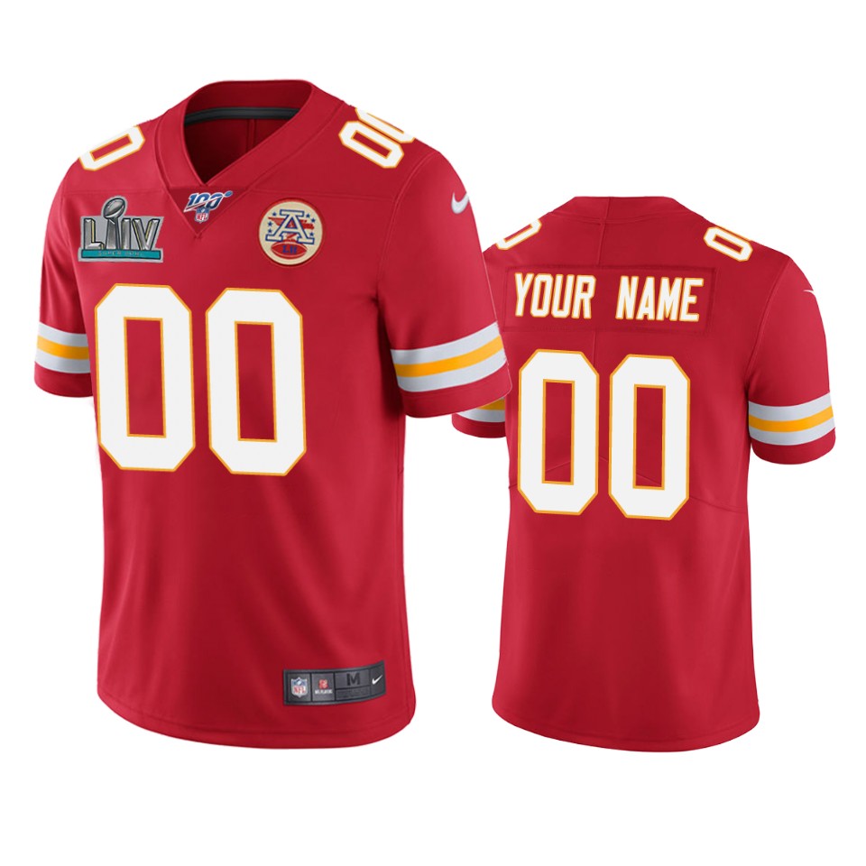 Kansas City Chiefs Custom Red Super Bowl Liv Vapor Limited Jersey