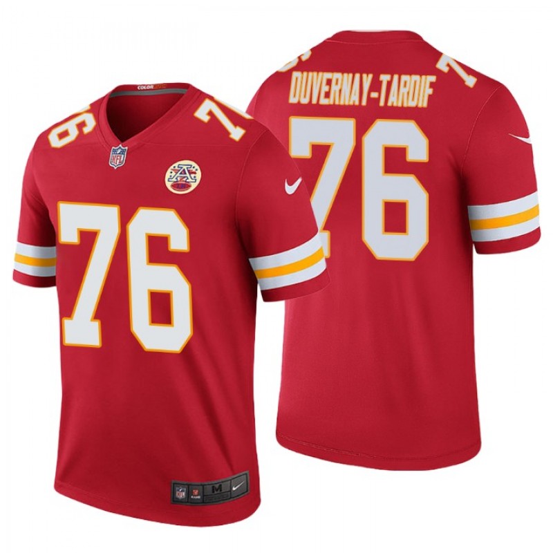 Men Laurent Duvernay-Tardif Kansas City Chiefs Color Rush Legend Red Jersey – All Stitched, Embroidery