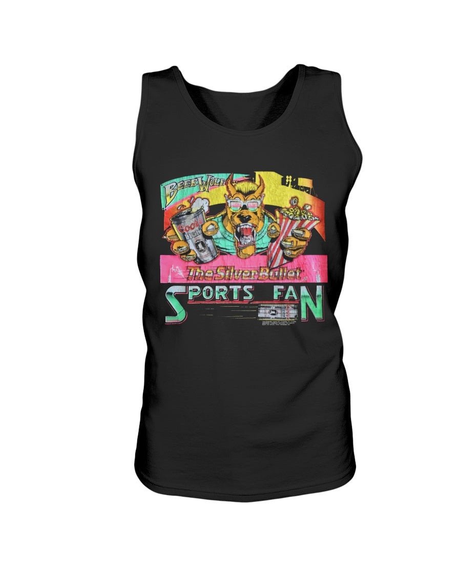 80S Beer Wolf Sports Fan Tank Top Shirt Vintage 1980S Coors Light The Silver Bullet Beerwolf Novel Tank 070221