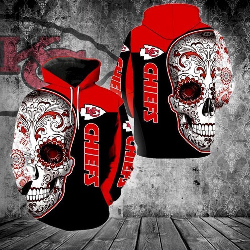 Kansas City Chiefs Skull Flower For Lover Full 3D Hoodie N98