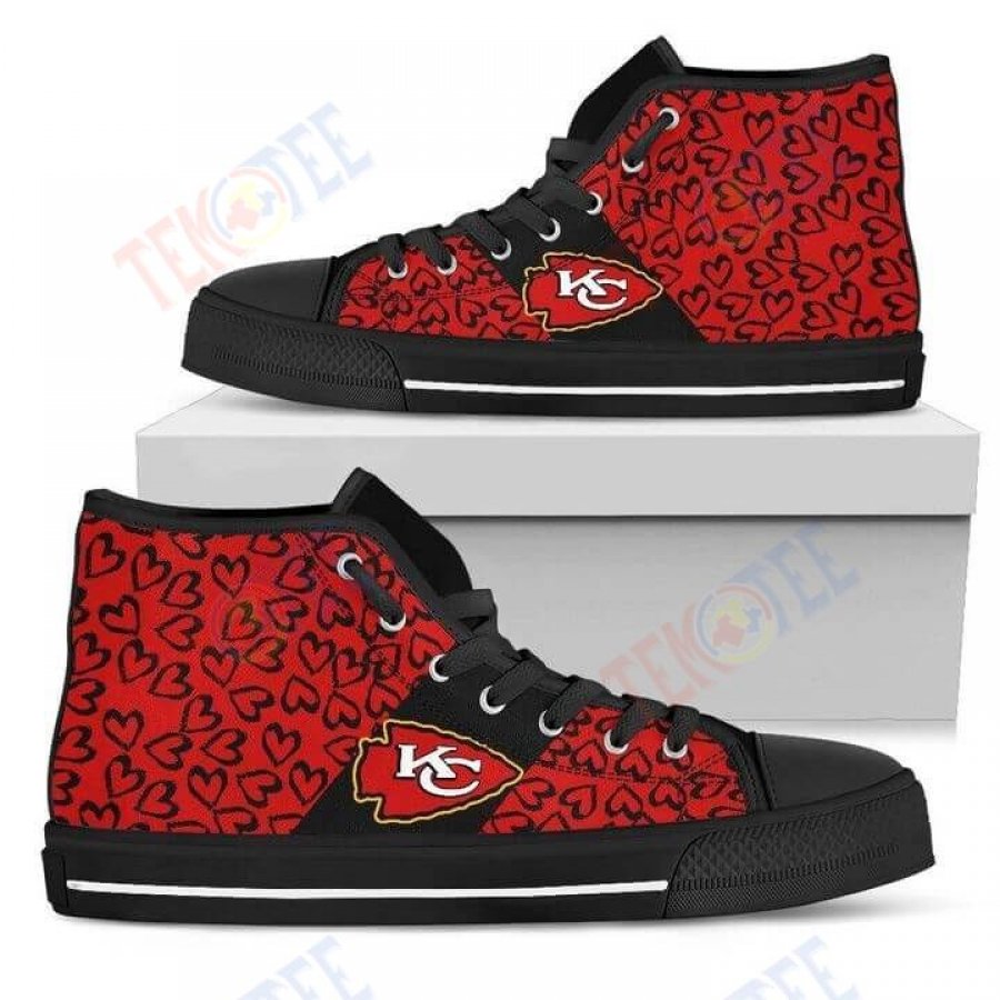 Mens Womens Perfect Cross Color Absolutely Nice Kansas City Chiefs High Top Shoes TMT426