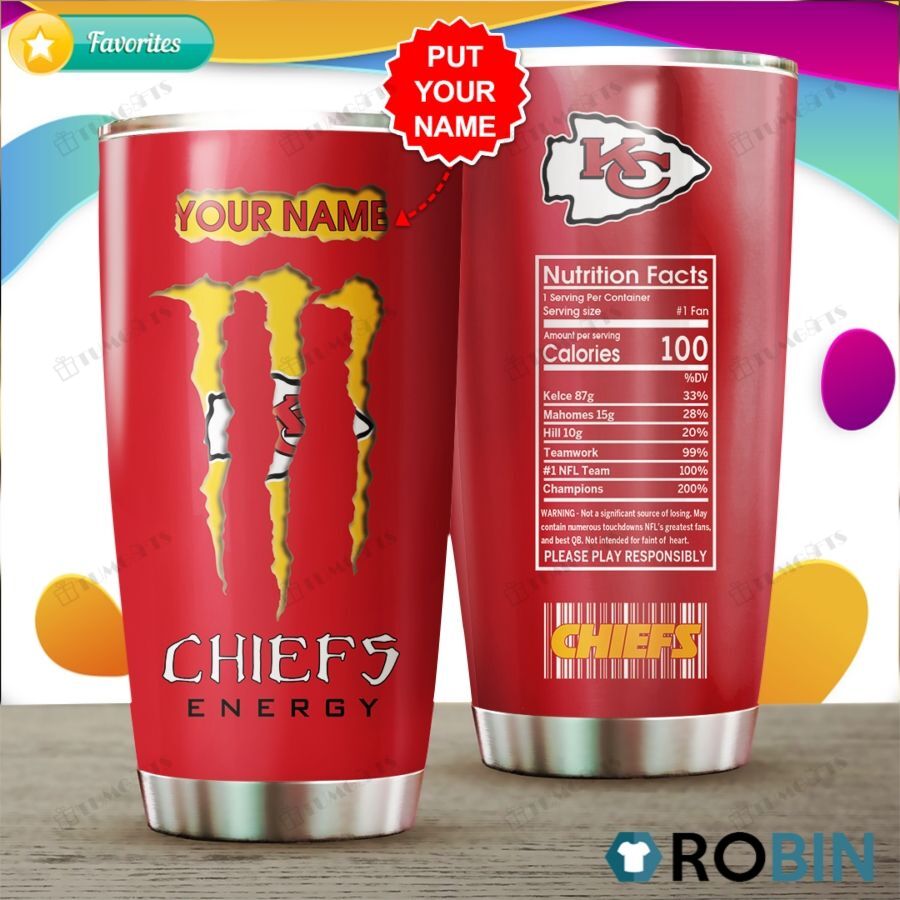 Buy Personalized Kansas City Chiefs Energy Nutrition Factscustomstainless Steel Tumbler