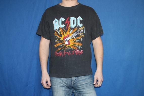 80S Acdc Shirt Blow Up Your Video Australian Rock Band Shirt Rock And Roll Hard Rock Blues Rock Men S Shirt