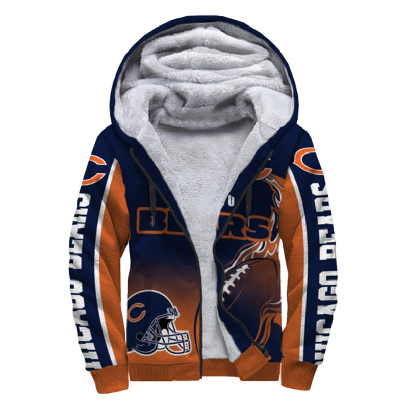 Chicago Bears Fleece Jacket Printed  &hellip;