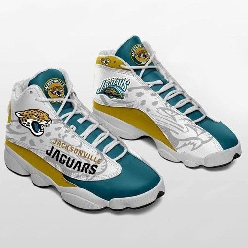 Jacksonville Jaguars Teal And White Air Jordan 13 Printing Shoes Sneaker